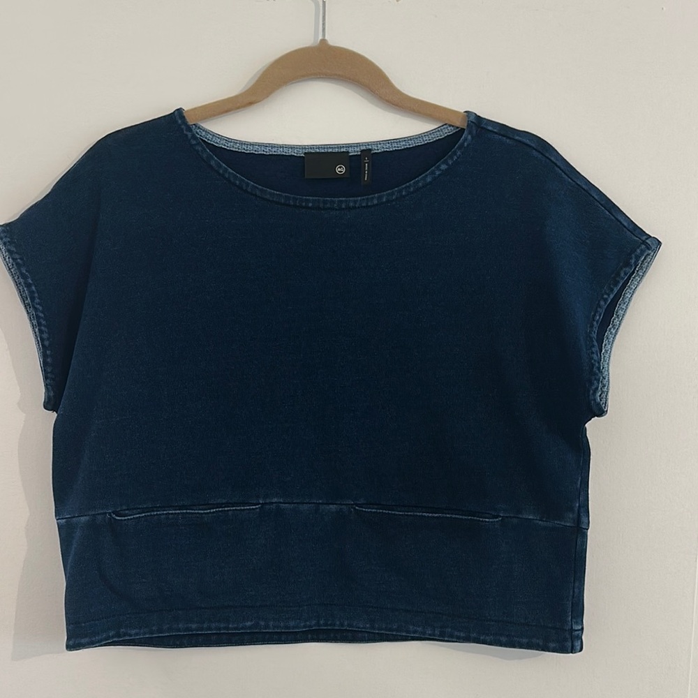 AG Adriano Goldschmied Dark Blue Crop Top